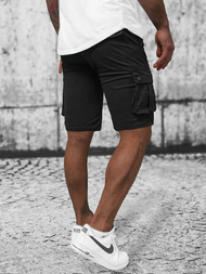 Pánské Chino Kraťasy Černé OZONEE T/BB70012/1Z