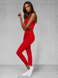 Dámská dvoudílná tepláková souprava červený OZONEE JS/YW88037/5Z