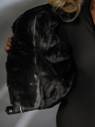 Dámská Kožená Bunda Černá OZONEE JS/11Z8172Z