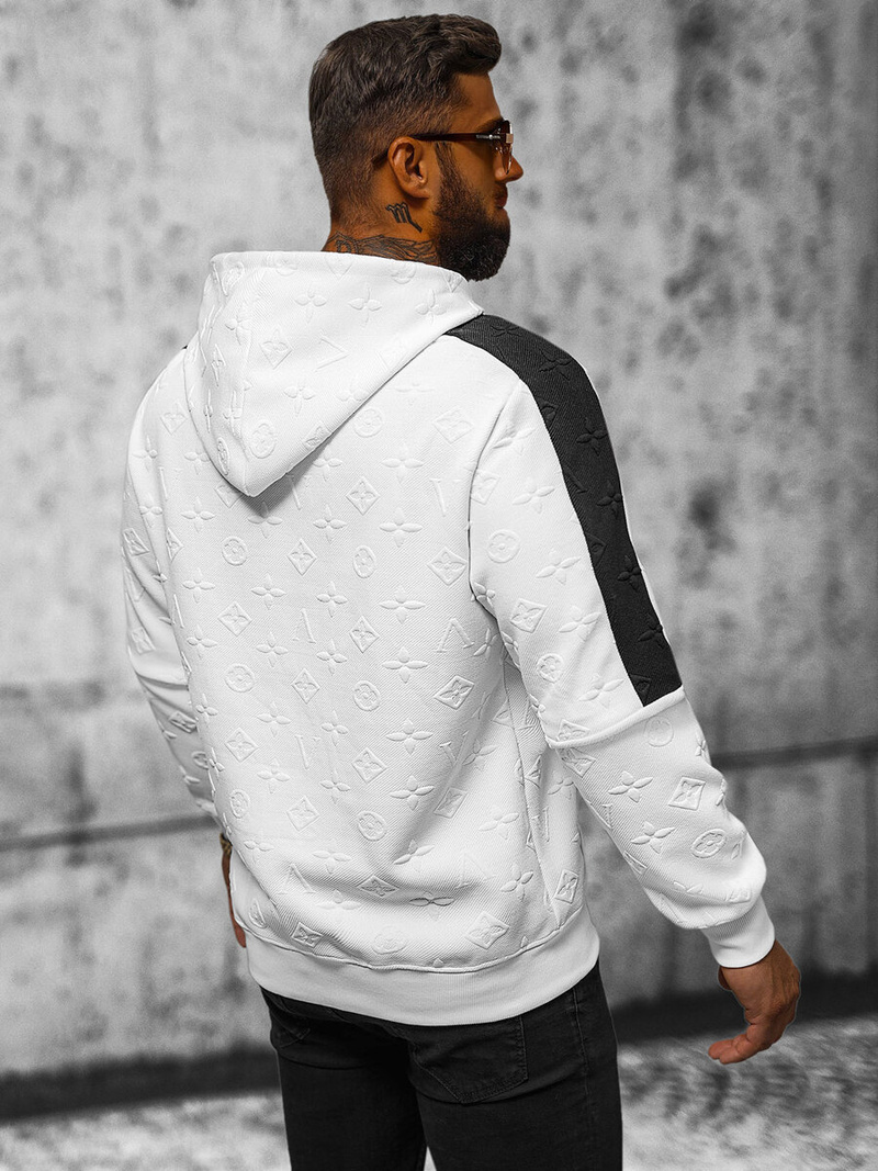 Pánská Mikina Bílá OZONEE JS/3B572