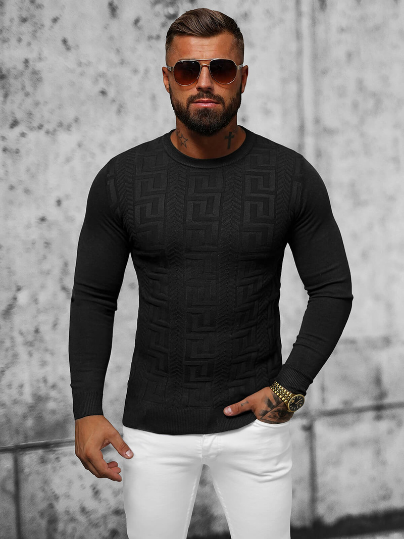 Pánský Svetr Černý OZONEE O/ZZ190126