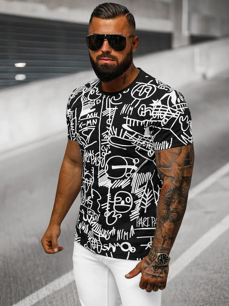 Pánské Tričko Černé OZONEE O/T1269/3