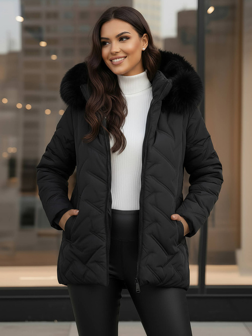 Dámská Bunda Černá OZONEE JS/16M9296/392Z