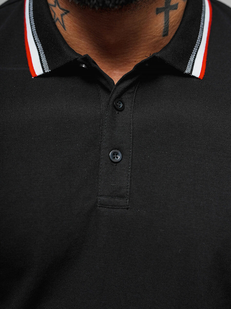 Pánské Polo Tričko Černé OZONEE O/DA719