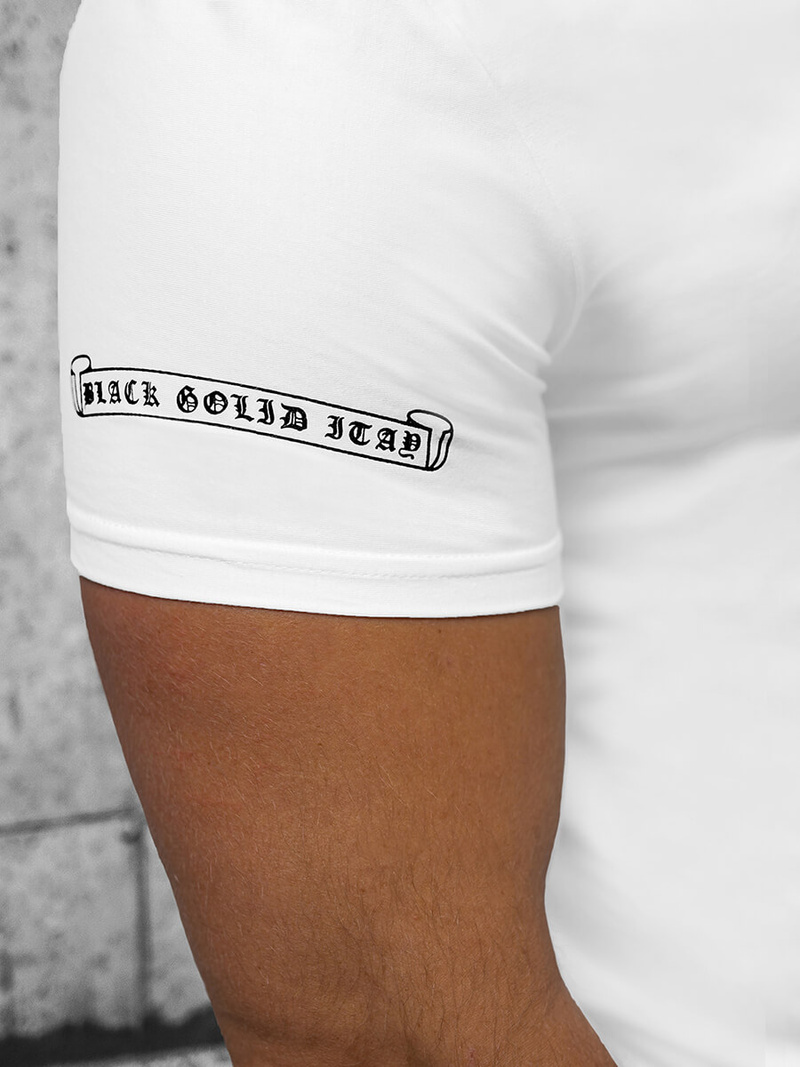 Pánské Tričko Bílé OZONEE NB/MT3044