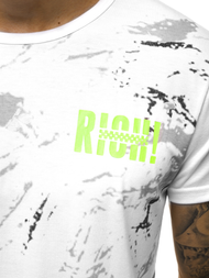 Pánské Tričko Bílé OZONEE JS/KS1976