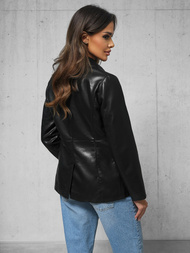 Dámská Kožená Bunda Černá OZONEE JS/11Z8121