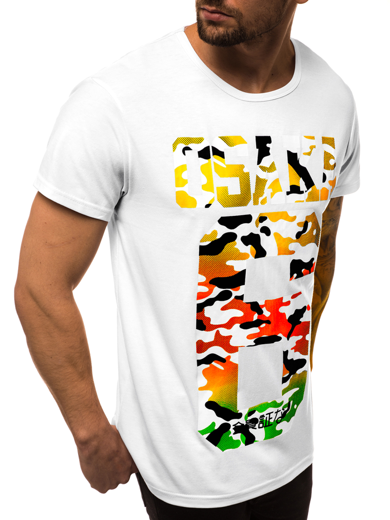 Pánské Tričko Bílé OZONEE JS/KS1958