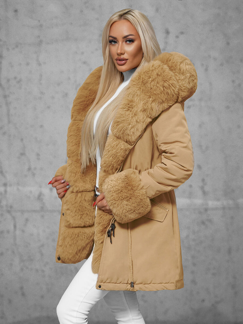 Dámská Zimní Bunda Béžová OZONEE JS/16M9062/62Z