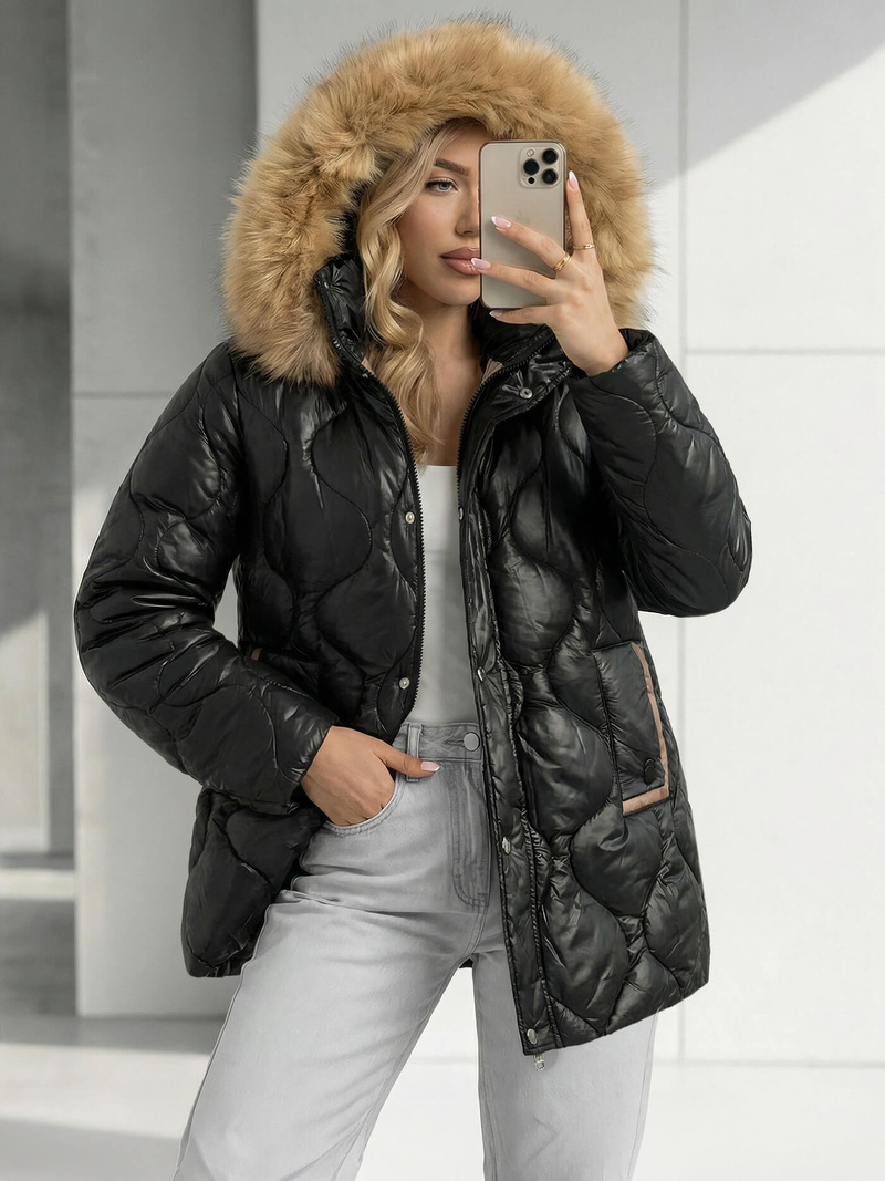 Dámská Bunda Černá OZONEE O/5M3226/392Z