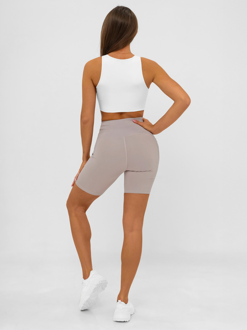 Krátké dámské legíny moka OZONEE JS/XY24026S