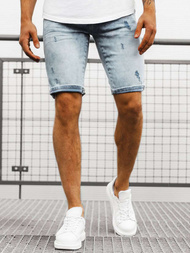 Pánské džínové kraťasy Světle-Modré OZONEE B/55109