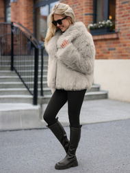 Dámská Bunda Šedo-Béžová OZONEE JS/61M8515/92