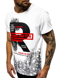 Pánské Tričko Bílé OZONEE JS/KS1945