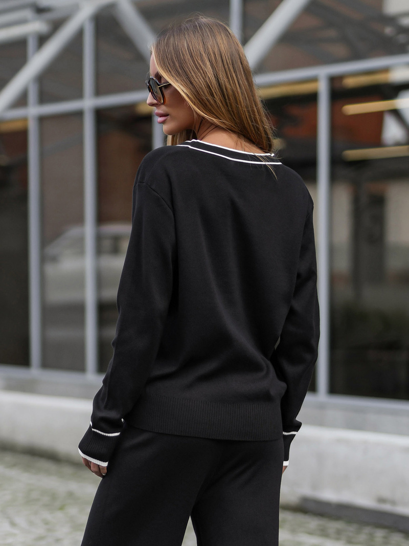 Dámská dvoudílná tepláková souprava černá OZONEE JS/26C8802/3