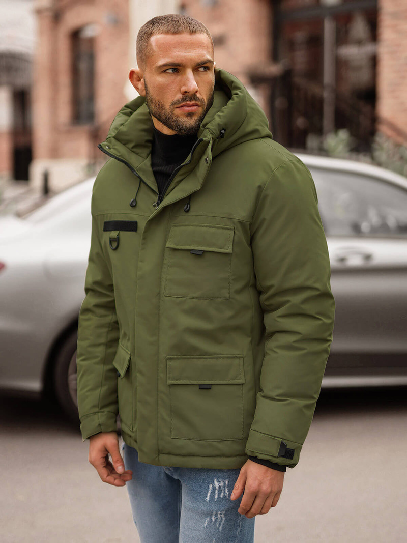 Pánská Zimní Bunda Khaki OZONEE JS/31M5018Z