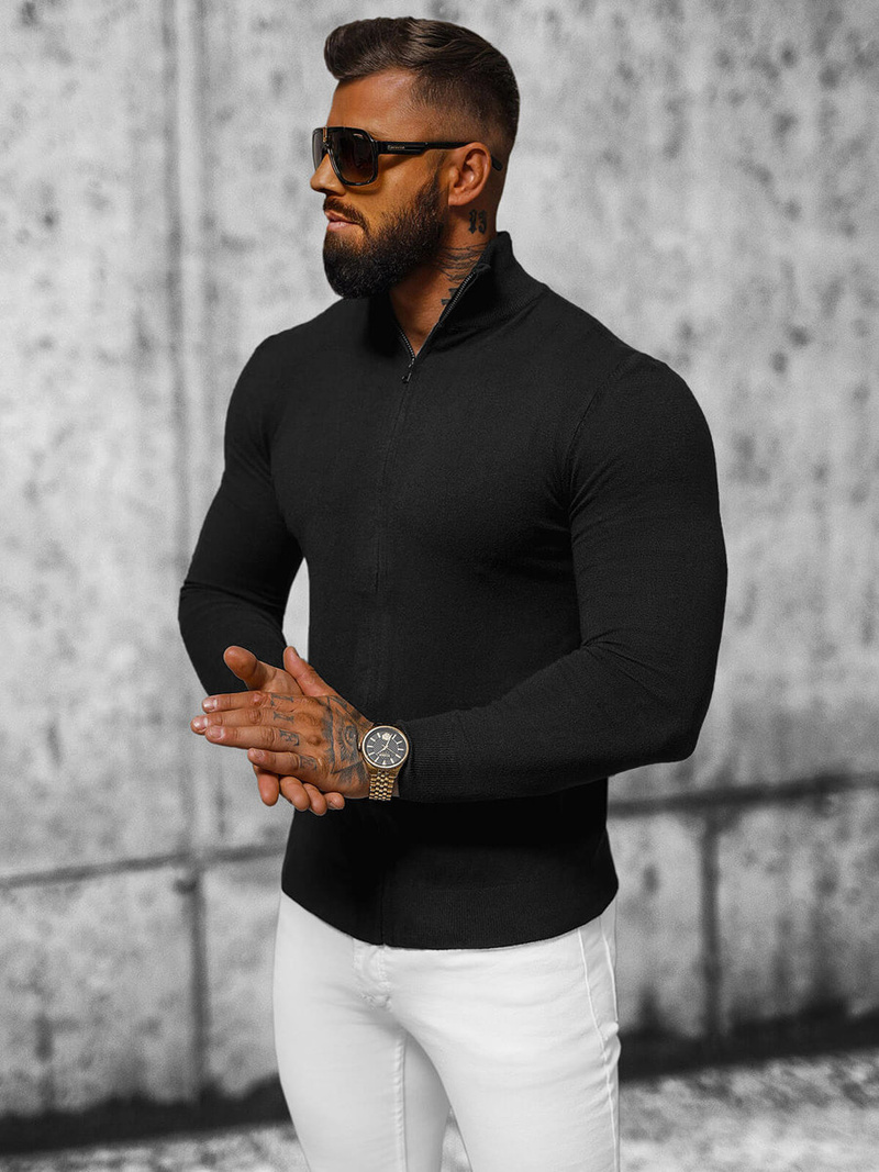 Pánský Svetr Černý OZONEE NB/MM6004/4Z