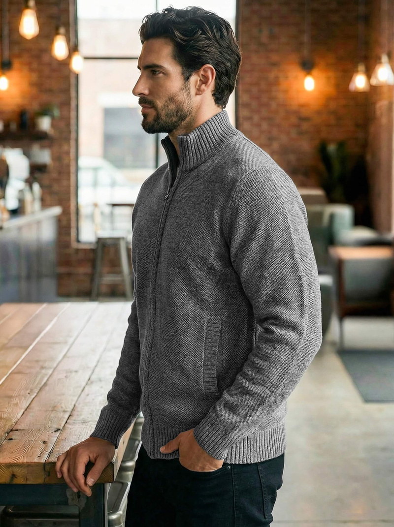 Pánský Svetr Grafitový OZONEE JS/59B3611/5