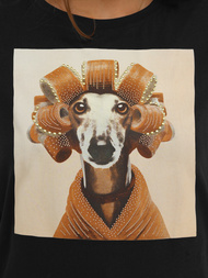 Dámské tričko černo-béžový OZONEE JS/YJ77726