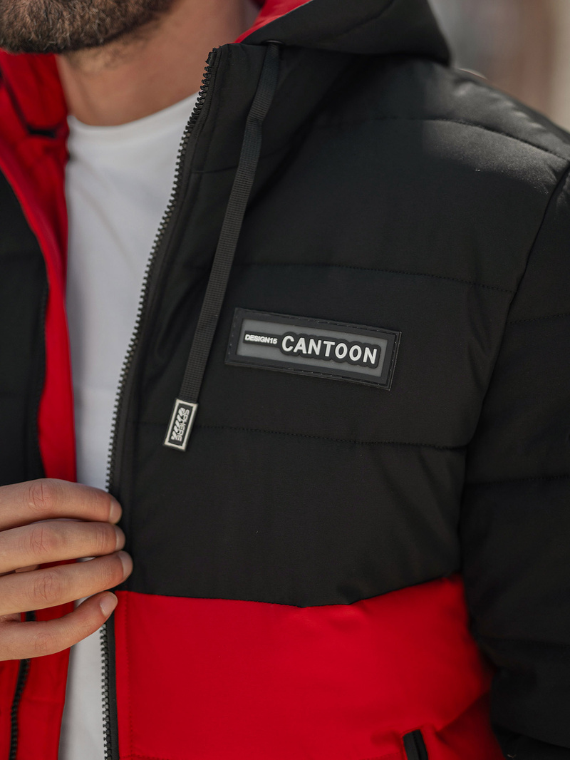 Pánská Zimní Bunda Černo-Červená OZONEE JS/31M5083/270