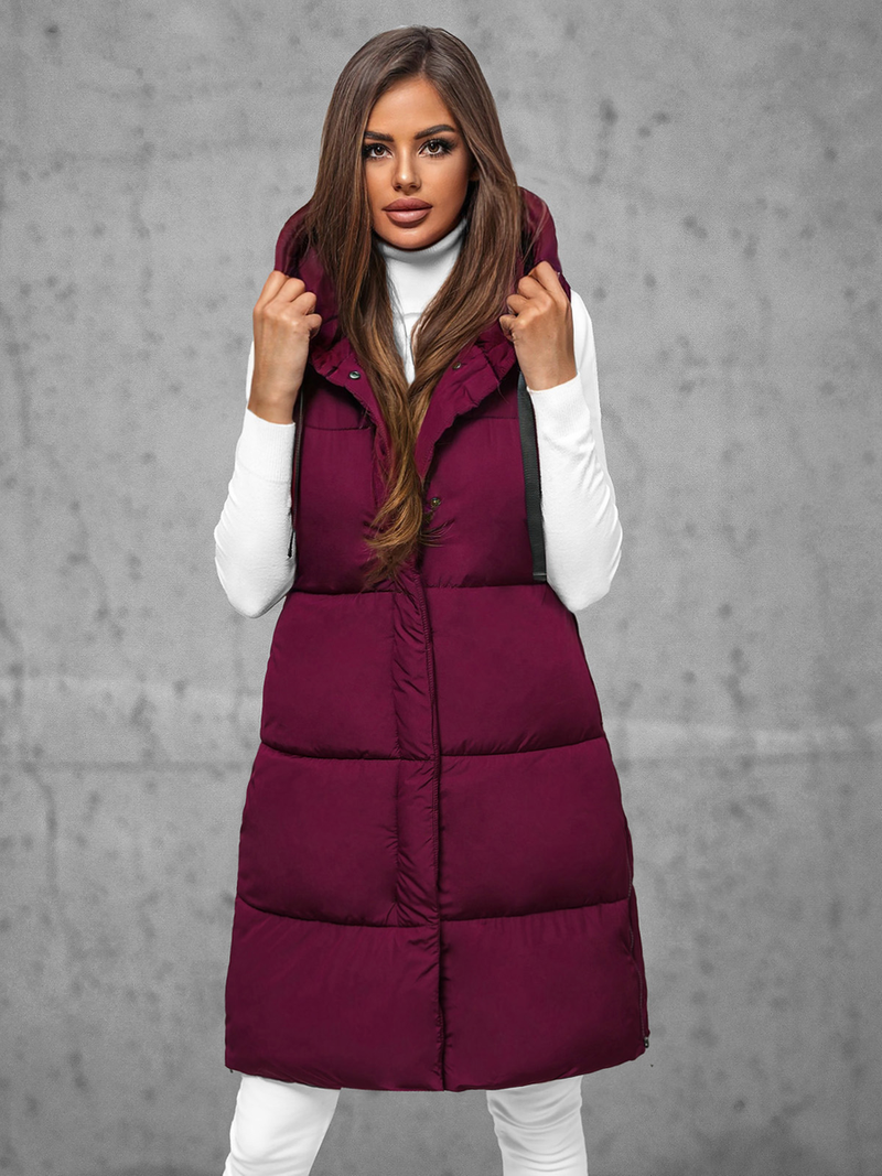 Dámská Vesta Vínová OZONEE JS/16M9093/06Z