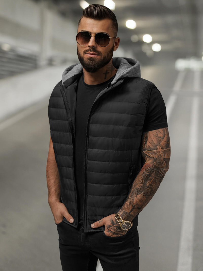 Pánská Vesta Černá OZONEE JS/8M983/392