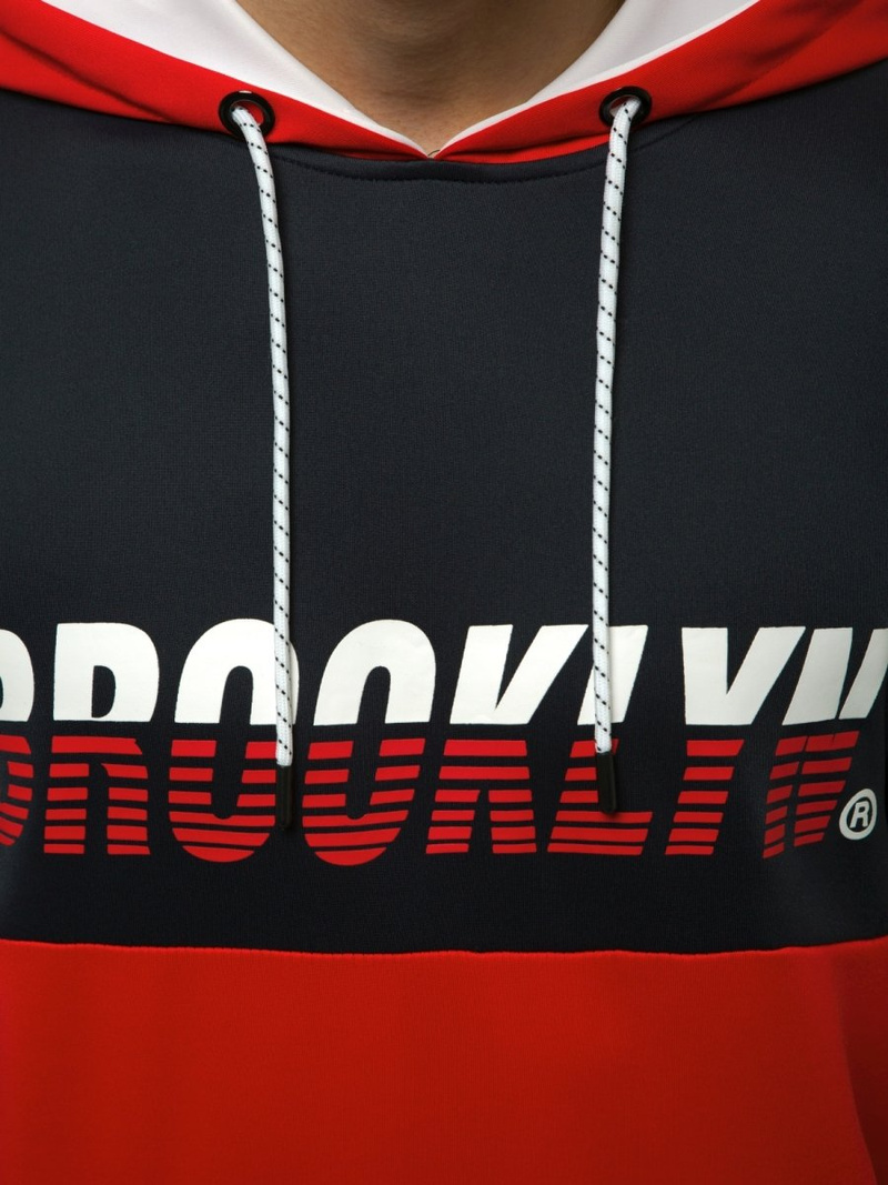 Pánská Mikina tmavě modro-červená OZONEE JS/DD20127