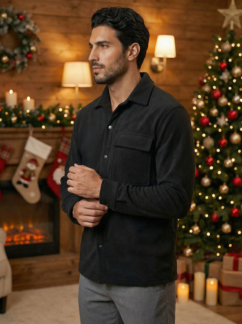 Pánská Košile Černá OZONEE O/GOM23040Z