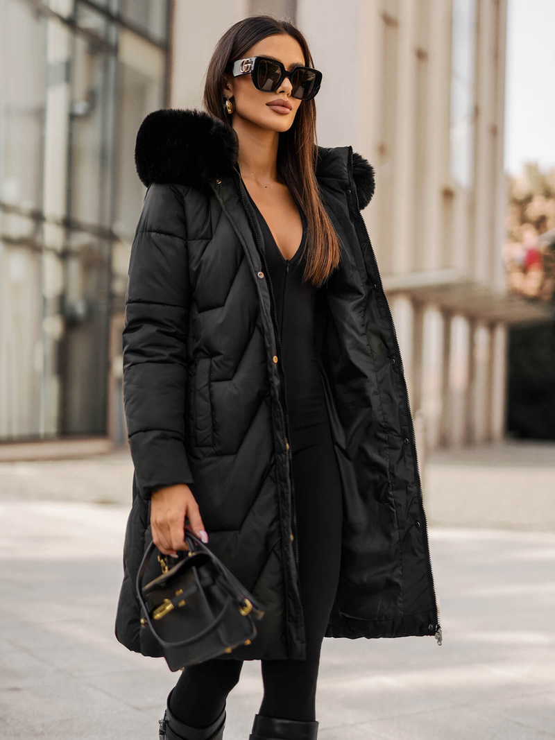 Dámská Bunda Černá OZONEE JS/16M9202/392