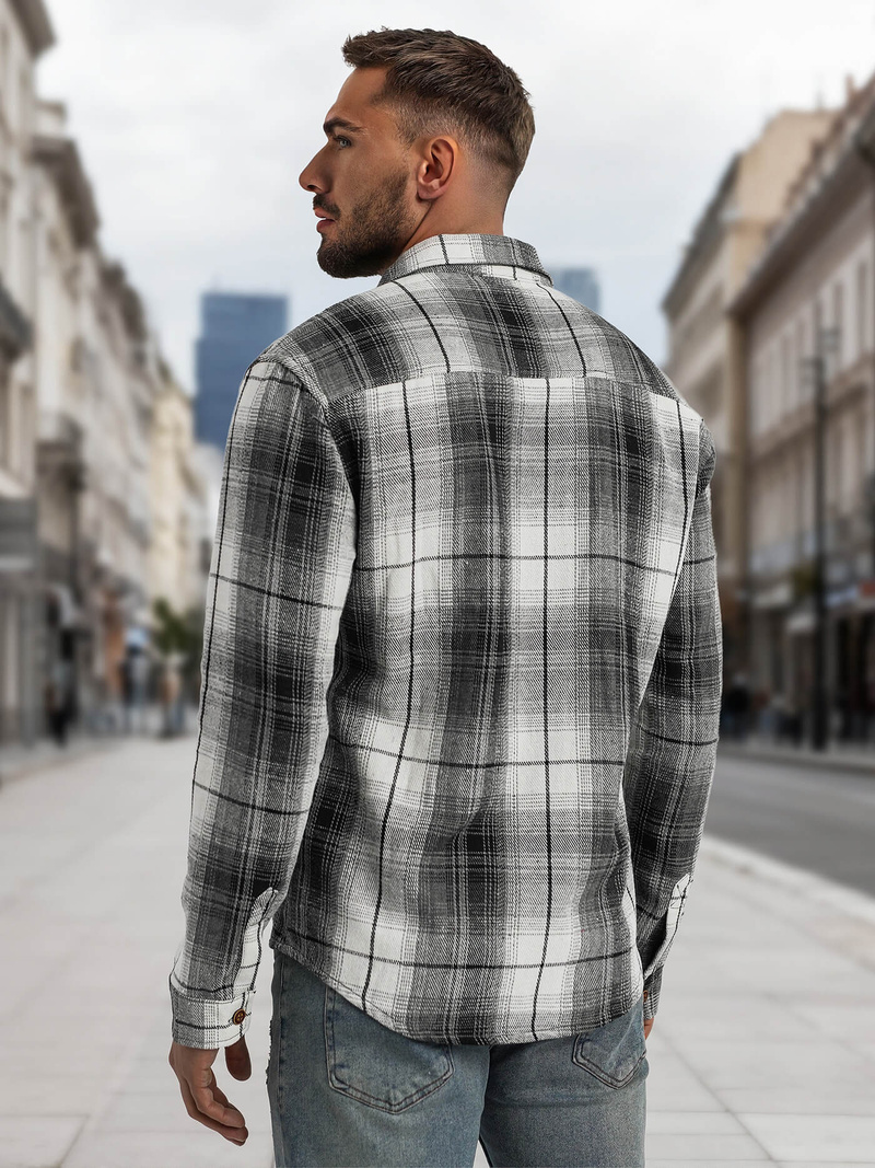 Pánská košile černobílá OZONEE NB/MC728N/4