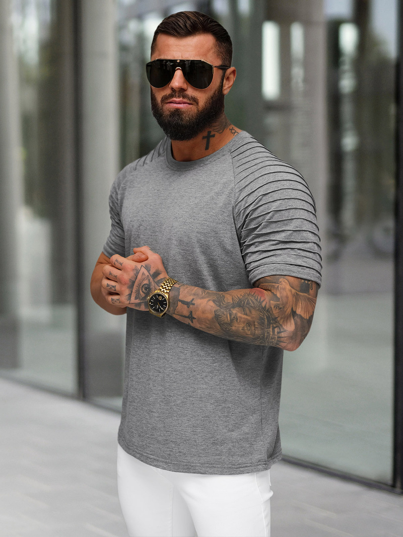 Pánské Tričko Grafitové OZONEE JS/8T88/5Z