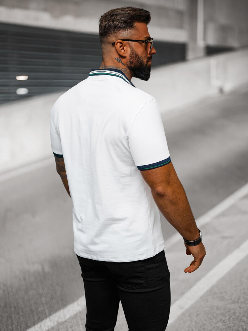 Pánské Polo Tričko Bílé OZONEE O/DA729