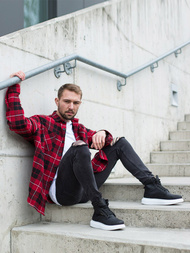 Pánské Sneakery Vysoké Černé OZONEE KN/404