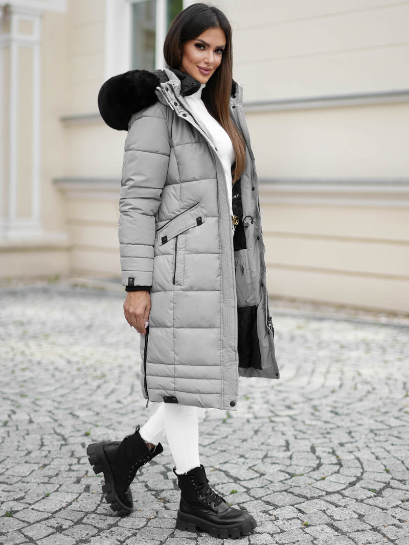 Dámská Bunda Šedé OZONEE O/W377Z