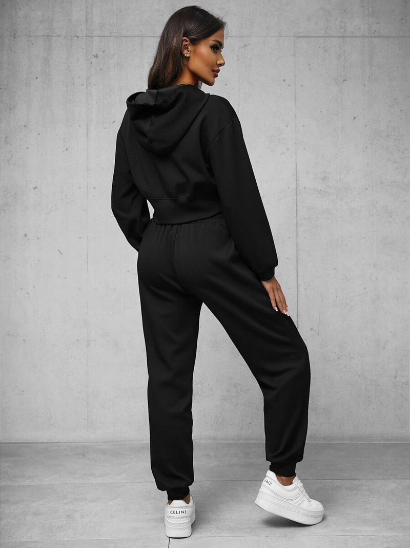 Dámská dvoudílná tepláková souprava černá OZONEE O/XYS3225