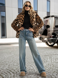 Dámská bunda béžovo-hnědá OZONEE JS/61M8500/158