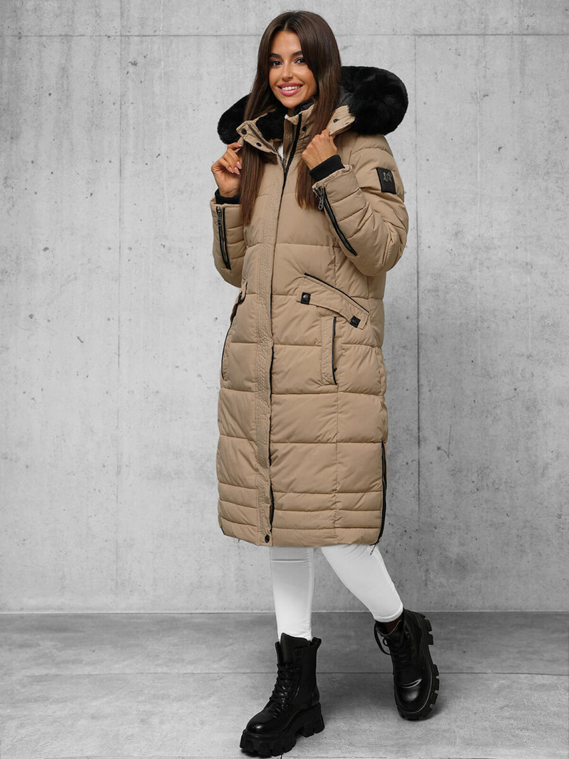 Dámská Bunda Tmavě-Béžové OZONEE O/W377