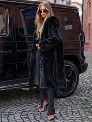 Dámská zimní kožešinová bunda černá OZONEE JS/11Z8250