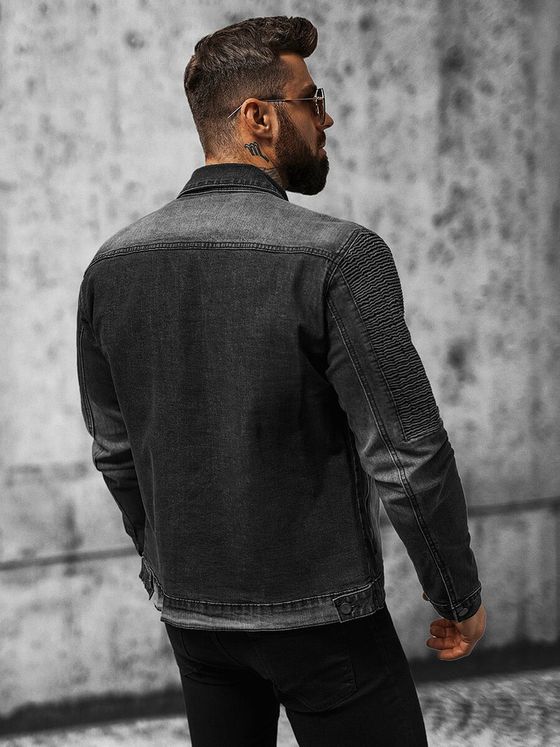 Pánská Džínová Bunda Černá OZONEE NB/MJ521N