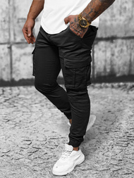 Pánské Chino Jogger Kalhoty Černé OZONEE NB/MP0202N