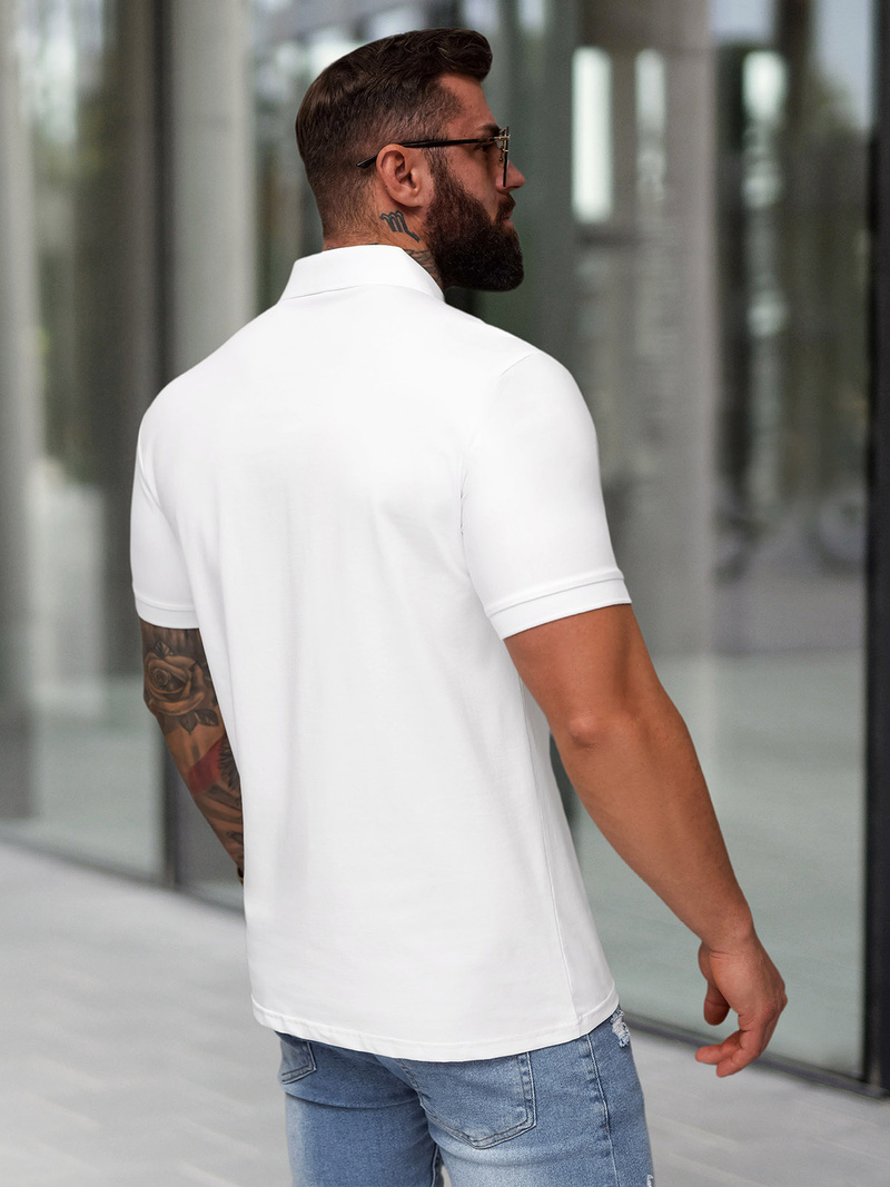 Pánské Polo Tričko Bílé OZONEE NB/MT3121