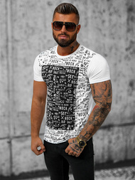 Pánské Tričko Bílé OZONEE O/T122/1Z