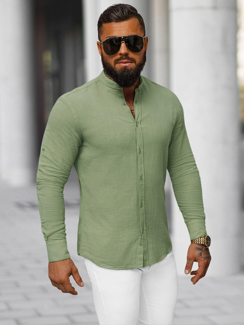 Pánská Košile Khaki OZONEE O/V114