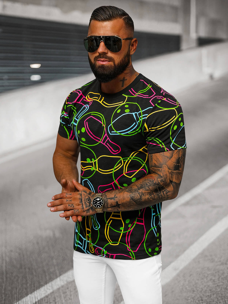 Pánské Tričko Černé OZONEE O/T1272/3