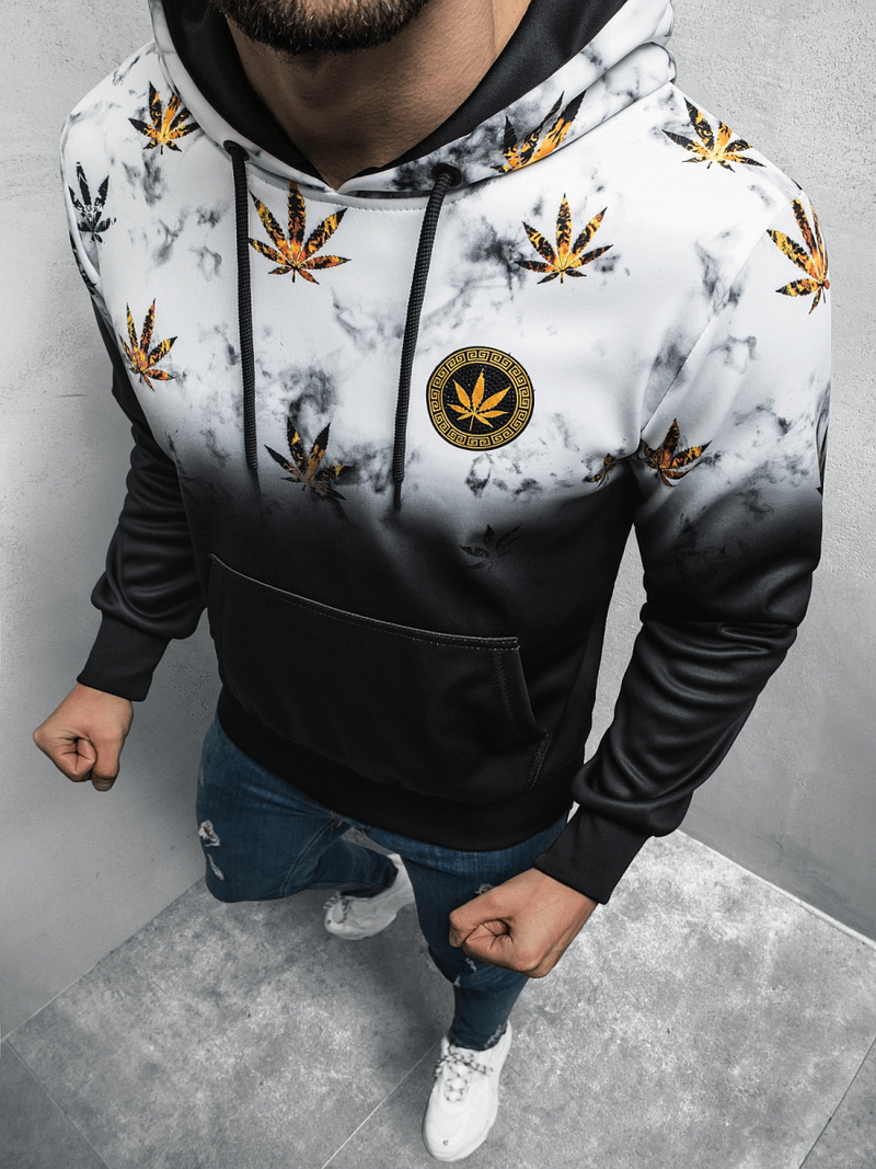 Pánská Mikina Bílo-Černá OZONEE O/HM529