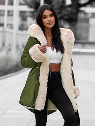 Dámská Zimní Bunda Zelená OZONEE JS/M763/136Z