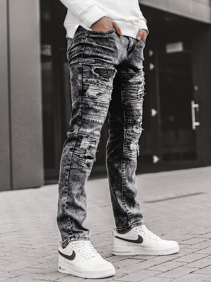 Pánské Džíny Grafitové OZONEE V/19194