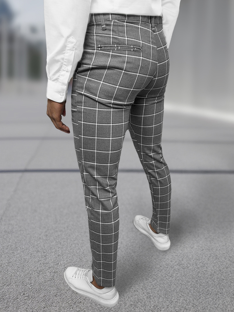 Pánské Chino Kalhoty Tmavě-Grafitová OZONEE DJ/5522Z