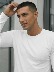 Pánské Tričko S Dlouhým Rukávem Bílé OZONEE JS/DB71/2