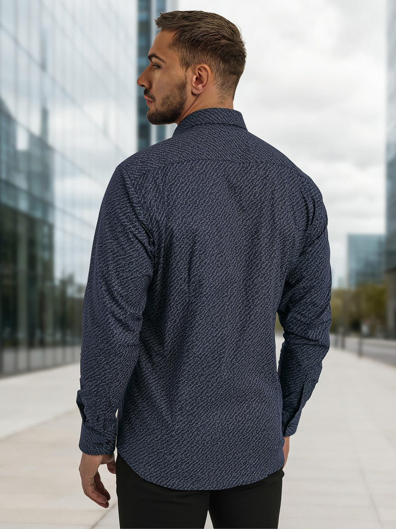 Pánská Košile Námořnická Modřá OZONEE V/V186